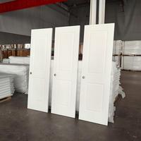 Puertas de Madera Precolgadas de 2 Paneles para Interiores, 30x80'', Núcleo Hueco, Blancas Imprimadas, para Sala de Estar, Molduradas, Envío desde Almacén de EE. UU.