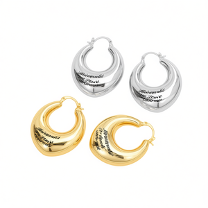 Meiaworks <b>Hoop</b> <b>Earrings</b> Gold Plated Zinc Alloy Unisex Trendy <b>Fashion</b> Jewelry <b>Earrings</b> - Product Image 1