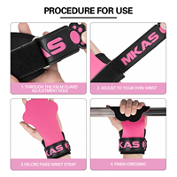 Agarraderas de Gimnasio Duraderas MKAS con Soporte para Muñeca, para Levantamiento de Pesas, Dominadas, Ejercicio, Antideslizantes, Transpirables, para Entrenamiento Cruzado