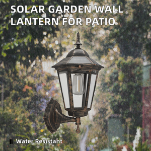 Lanterne murale solaire de jardin, lumière décorative extérieure, style antique traditionnel, étanche, ornement suspendu pour allée et patio - Product Image 2