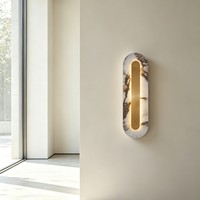 Applique murale LED moderne en marbre de design italien pour salon minimaliste, couloir, chambre à coucher, chevet, bureau