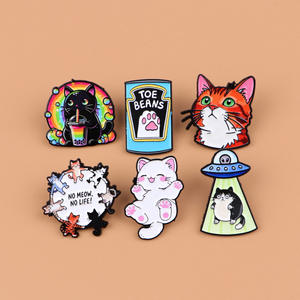 Al por mayor Broches, insignias, pines de solapa de esmalte suave con diseños de gatos, patas de gato, Toe Beans y <span class=keywords><strong>No</strong></span> Meow <span class=keywords><strong>No</strong></span> Life, accesorios para ropa, mochilas y joyería - Product Image 1