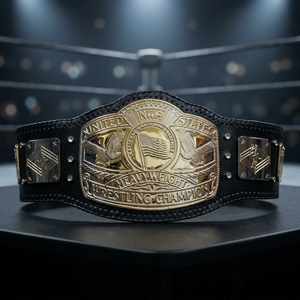 Ceinture de championnat de lutte poids lourd NWA États-Unis, plaque métallique, véritable cuir de vachette, design précis, cuir pur - Product Image 1