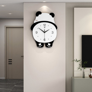 Đồng hồ treo tường gấu trúc khổng lồ sáng tạo với ánh sáng đong đưa trang trí nhà đơn giản phòng khách đồng hồ treo tường im lặng - Product Image 2