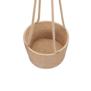 Pot de fleurs suspendu d'intérieur, panier à plantes tressé, hauteur 17,78 cm, pot de fleurs et crochets pour plantes, rangement moderne. - Product Image 5