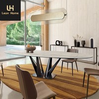 Ensemble de table à manger en marbre de style italien moderne, fabrication chinoise, vente en gros, table à manger avec plateau en marbre