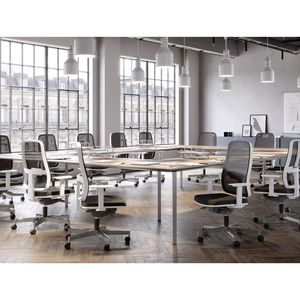 Silla de oficina Premium Win con respaldo de malla Diseño blanco elegante para oficinas contemporáneas Silla operativa moderna y elegante - Product Image 4