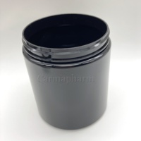 Bouteille en plastique PET noire à large ouverture de 500 cc 500 ml pour pilules, capsules, compléments pharmaceutiques, bouteille pour bonbons gélifiés