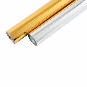 Lámina de estampado en caliente de oro y plata de 12 micras para material plástico PET para lámina PP ABS PTP Venta caliente de proveedores de papel de aluminio