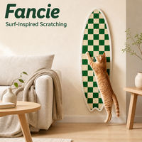 Griffoir pour chat en forme de planche de surf, à fixer au mur, auto-adhésif, en feutre, pour chats d'intérieur