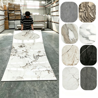 Placage de bois au charbon de bambou, panneau mural en PVC marbré haute brillance et imperméable, panneau mural intérieur pour mur de fond de salon