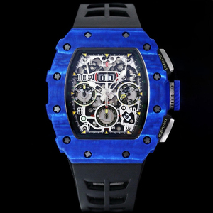 Montre chronographe NTPT en fibre de carbone, style course 011, montre mécanique squelette de luxe pour homme, bracelet en caoutchouc - Product Image 6