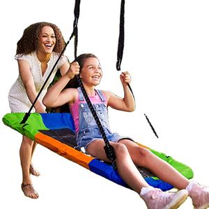 ชิงช้าผ้าสี่เหลี่ยมผืนผ้าแบบพรีเมี่ยมมีลวดลายที่สดใสวัสดุนิ่มแต่ทนทานเป็นของขวัญที่สมบูรณ์แบบสำหรับเด็กที่รักการสวิง - Product Image 1