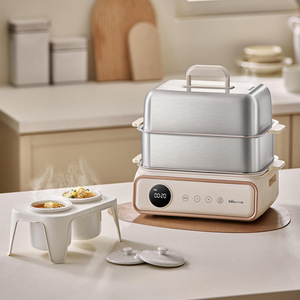 Vaporera eléctrica de acero inoxidable Little Bear DZG-P20Q5 de tres niveles y 10L para cocinar al vapor, guisar y cocinar en casa. - Product Image 3