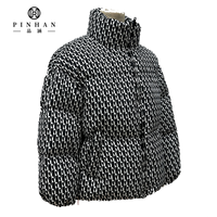 Blouson bomber unisexe rayé noir et blanc, coupe slim, col montant, lignes matelassées horizontales, rembourrage en duvet, hiver, personnalisé