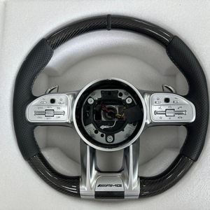 Volante de Fibra de Carbono con Cuero Negro y LED RPM, Mejora Deportiva para Mercedes-Benz <span class=keywords><strong>AMG</strong></span> Clase C/E/S - Product Image 1
