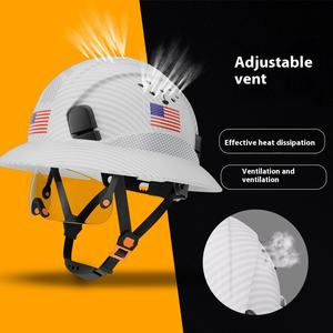 アメリカ標準認定フルブリムワイドブリムプラスチック帽子6ポイントVトップノブワイドブリムヘルメット - Product Image 6