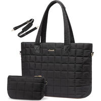 Sac fourre-tout matelassé pour femme, 17 pouces, sac pour ordinateur portable, grande capacité, sac à main matelassé pour le travail, sac à bandoulière pour les voyages, la salle de sport