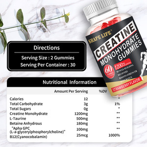 Bonbons gélifiés à la créatine monohydrate et au vinaigre de cidre de pomme - Compléments alimentaires énergisants <span class=keywords><strong>pour</strong></span> la <span class=keywords><strong>santé</strong></span>, adaptés à <span class=keywords><strong>tous</strong></span> sauf aux enfants - Product Image 2