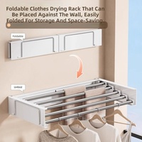 Porte-manteau mural pliable dissimulé, barre à serviettes et séchoir à linge, design peu encombrant pour usage intérieur