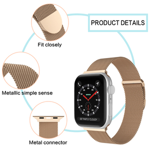 Coolyep di lusso 45mm Milanese cinturini per orologi <span class=keywords><strong>Apple</strong></span> <span class=keywords><strong>Watch</strong></span> da donna oro <span class=keywords><strong>acciaio</strong></span> inossidabile con rosa 41mm - Product Image 5