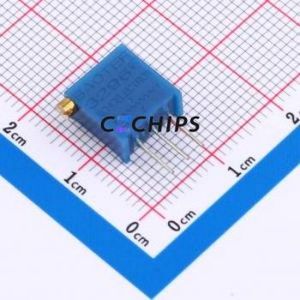 ตัวต้านทาน/โพเทนชิโอมิเตอร์แบบปรับได้สำหรับ3296X-203-3H ผ่านชิ้นส่วนรู (THT)-3P, ตัวต้านทาน9.5x4.8มม. 20Kohm 10% 500 250mw ppm/℃ - Product Image 1