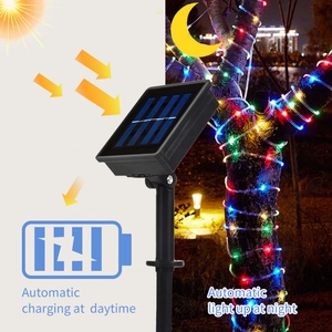 Guirnalda de Luces LED Solares para Exteriores, Impermeable, 8 Modos, 10 m, 100 LED, Tubo de PVC Multicolor, para Jardín, Patio, Navidad - Product Image 5
