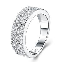 Collection de bagues en argent sterling S925 pour femmes, design unique en forme de V torsadé, pavé floral ovale, bijoux fins