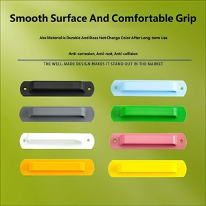 Poignées de meuble invisibles en ABS, sans perçage, auto-adhésives et à fixation par vis pour portes coulissantes et tiroirs - Product Image 4