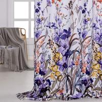 Voilage moderne pour vitrine, 100% polyester Oxford, tissé floral à œillets, impression numérique 3D, certifié OEKO-TEX, design personnalisé de haute qualité