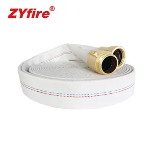 ZYfire jaket tunggal peralatan tempur, jaket tunggal 1.5 inci layflat putih selang pembuangan air untuk pemadam kebakaran
