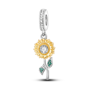 Venta caliente de Plata de Ley 925, colgantes de girasol luciérnaga, abalorios, joyería de circón con regalo para mujer de fiesta - Product Image 4