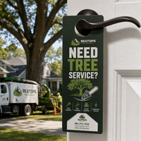 Cartes de visite suspendues pour services d'élagage et d'élimination d'arbres – Matériel marketing imprimé, faible MOQ 200