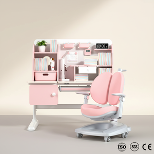 Bureau d'étude ergonomique moderne en bois pour enfants avec design multifonctionnel et fonction de réglage en hauteur pour la maison, la chambre et le salon - Product Image 1