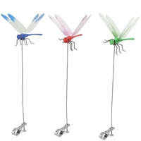 Décoration de jardin en forme de libellule artificielle 3D, clip en métal, piquets en plastique, 14x25x10cm, intérieur/extérieur, installation facile