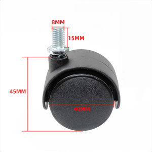 Roulettes Norton pour meubles, tige filetée en nylon avec frein, 1, 1,5, 2 pouces, pour armoires de bureau et tiroirs - Product Image 3