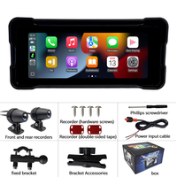GPS de moto portable avec écran tactile de 6,86 pouces, prend en charge la fonction CarPlay/Android sans fil, radio, enregistreur de conduite automatique