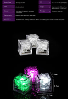 Meilleurs cubes de glace LED lumineux multicolores, étanches, à lumières clignotantes, effet pailleté pour fêtes, bars, clubs, boissons de mariage