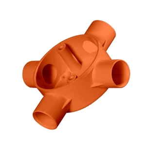 Boîte de jonction électrique à quatre voies en PVC de couleur orange pour conduit rigide, boîte de raccordement de haute qualité fabriquée au Vietnam - Product Image 2