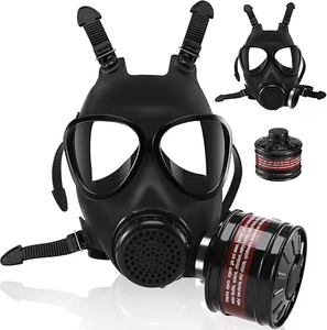 Full <b>Face</b> Tactical Silicone Gas Mask Activated Carbon Filter Reusable 3-Layer Respirator for Organic/Vapor Protection Factory - Product Image 1