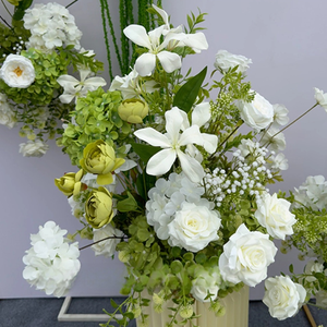 Handmade <strong>White</strong> <strong>and</strong> <strong>Green</strong> Silk Floral Arrangement <strong>Bouquet</strong> Customized for <strong>Weddings</strong> Events Mother's Day Parties - Product Image 6