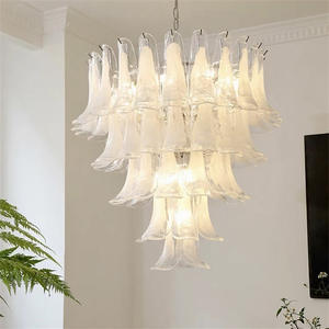 Lustre en verre de nuage de luxe vintage français américain rétro <span class=keywords><strong>LED</strong></span> pendentif Villa Duplex escalier lumière pour vivre disponible moyen - Product Image 2