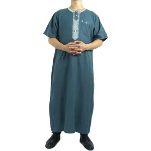 印度尼西亚批发服装，批发短袖6色摩洛哥男士刺绣长袍穆斯林服装