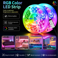 Bande LED RGB USB 5V 5050 pour rétroéclairage TV, kit flexible 12/30/60 LED/m avec télécommande pour la vente en gros