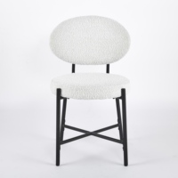 Chaise de salle à manger moderne en métal blanc et noir, prix usine, vente en gros