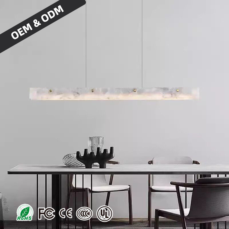 Minimalist Pendant Light Nordic Luxury Designer restaurant Modern Simple Long Strip Middle Size Island Desk Office Study Lamp
