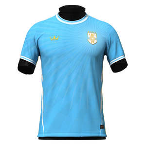 Uniforme de Fútbol Personalizado 2024 de Alta Calidad con Logotipo, Nombre y Número Impresos, Diseño de la Selección Nacional de Uruguay - Product Image 1