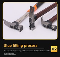 Marteau de sécurité multifonctionnel en acier de haute qualité, durable, avec manche en bois, poignée antidérapante OEM, tête de marteau personnalisée, garantie 1 an