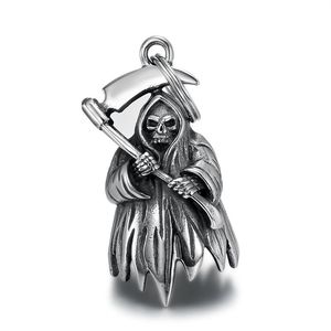 Porte-clés pendentif faucille de la mort en acier inoxydable, bijoux unisexes, broches de mode - Product Image 1