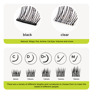 <span class=keywords><strong>Cils</strong></span> en grappe semi-permanents personnalisés avec logo, effet mouillé, pré-collés, autocollants, à poser, avec colle - Product Image 4